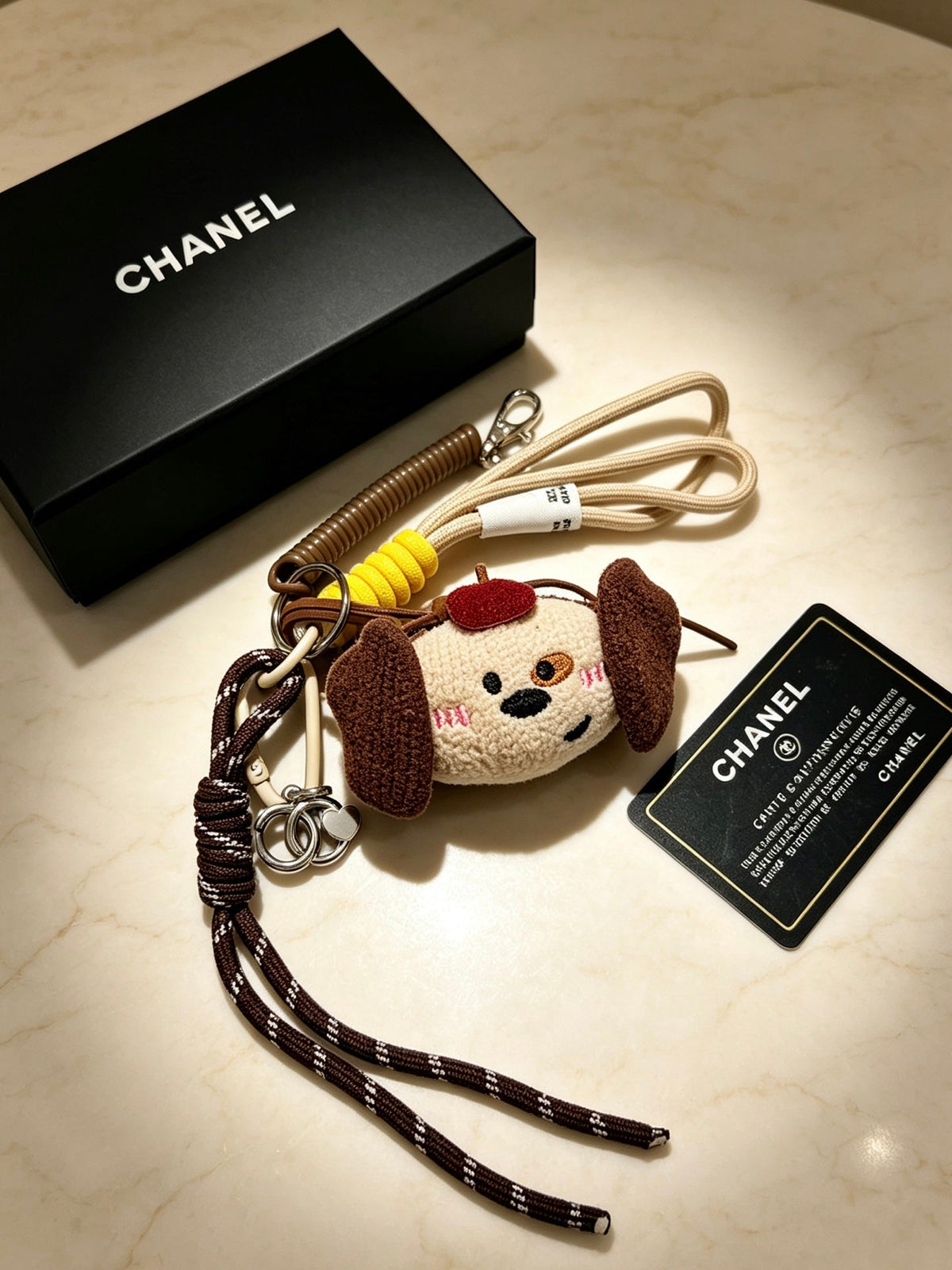 Chanel Cute Crocheted Puppy Charm
