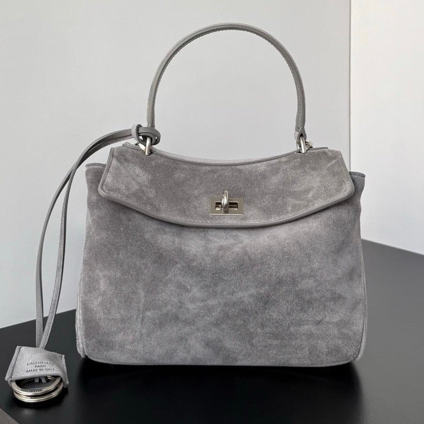 Balenciaga 2026 Rodeo Bag Silver Buckle Suede Leather
