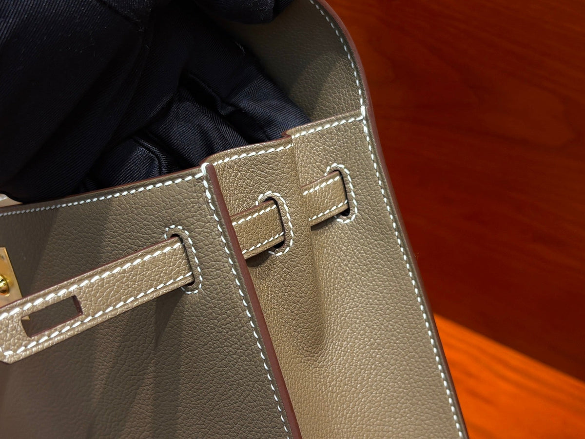 High-end Hermes 2026 Kelly Danse 22cm Elephant Grey Evercolor Leather