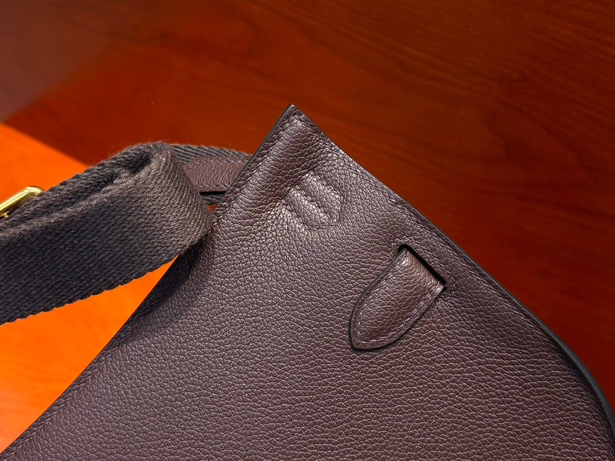 High-end Hermes 2026 Mini Jypsiere Bag 22cm Chocolate Brown Swift Leather