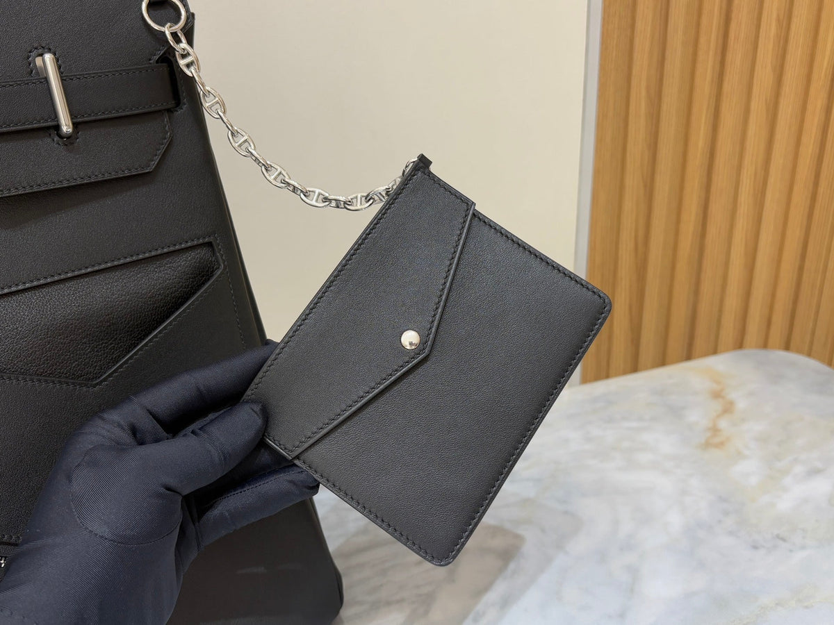 High-end Hermes 2026 Birkin 40cm Haut à Courroies (HAC) Rock Bag Black Swift Leather