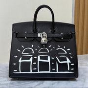 High-end Hermes 2026 Birkin 20cm Sellier "Disco" Bag Black Chamkila Goatskin