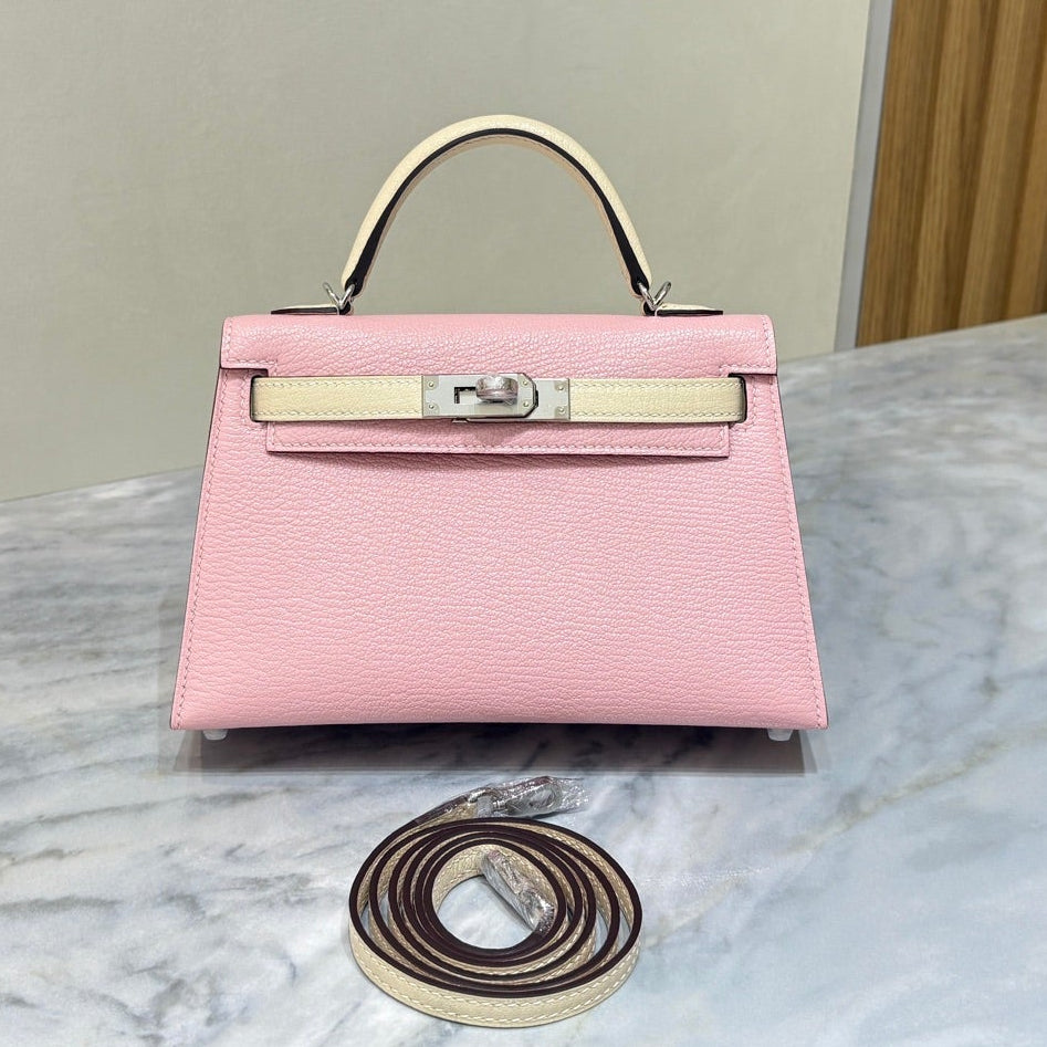 High-end Hermes 2026 Mini Kelly II 19cm Bag Goatskin Leather