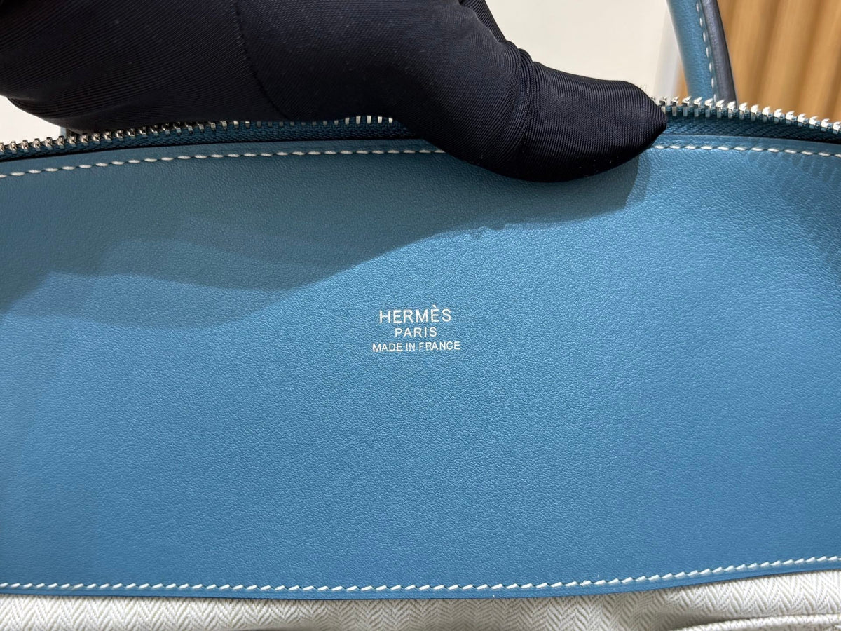 High-end Hermes 2026 Bolide Relax 35cm Bag Blue Swift Leather