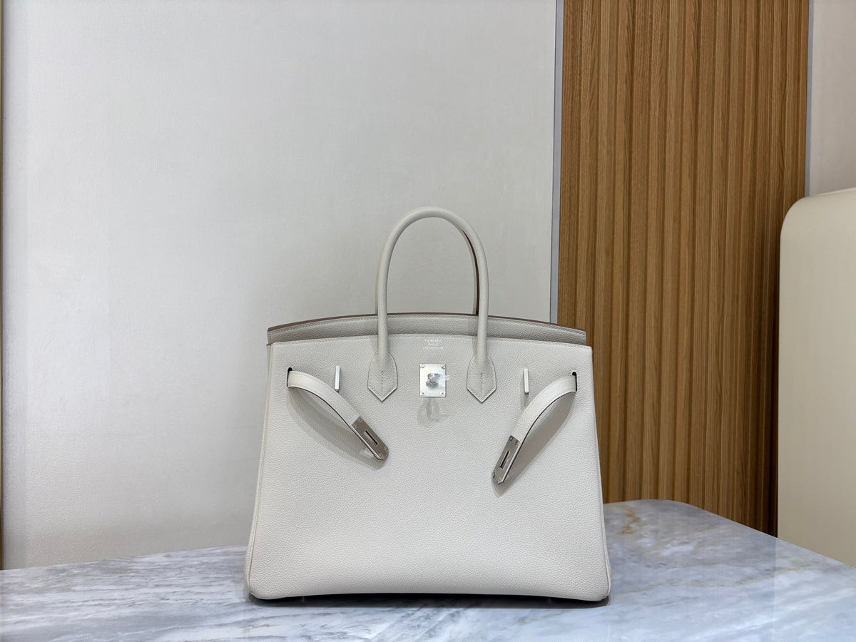 High-end Hermes 2026 Birkin Bag 35cm Glacier White Togo Leather