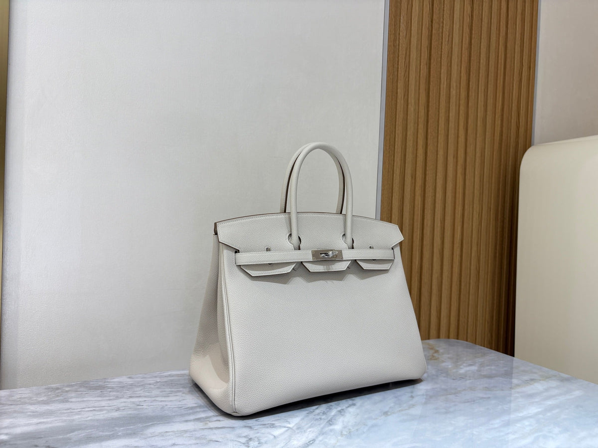High-end Hermes 2026 Birkin Bag 35cm Glacier White Togo Leather