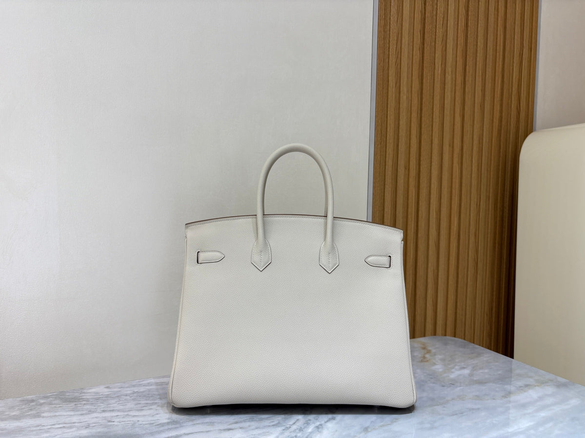 High-end Hermes 2026 Birkin Bag 35cm Glacier White Togo Leather
