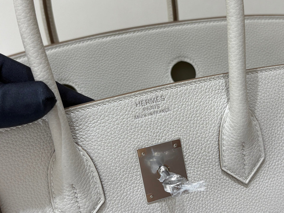 High-end Hermes 2026 Birkin Bag 35cm Glacier White Togo Leather