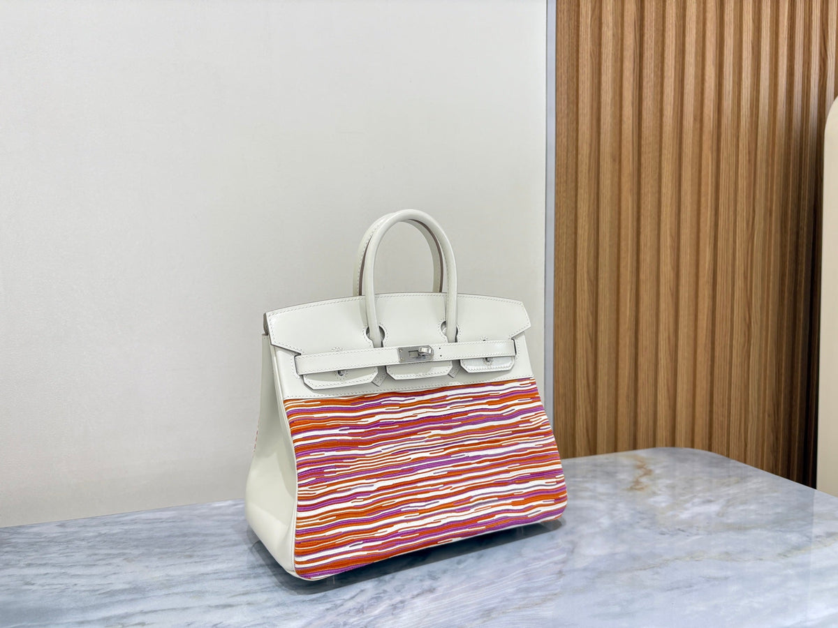 High-end Hermes 2026 Birkin 35 Vibrato Bag Cream White Box Calf