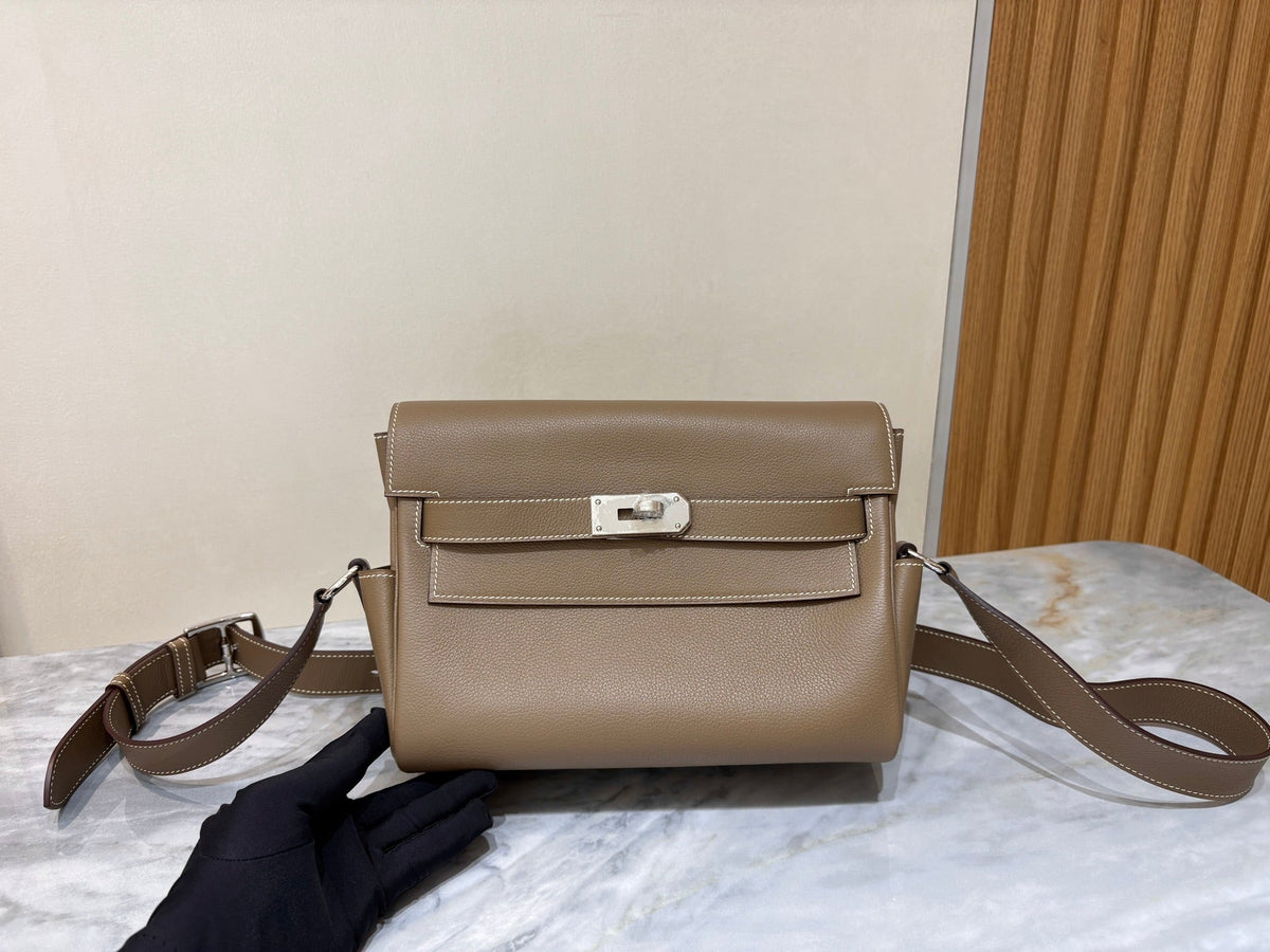 High-end Hermes 2026 Kelly Messenger 25cm Bag Evercolor Leather
