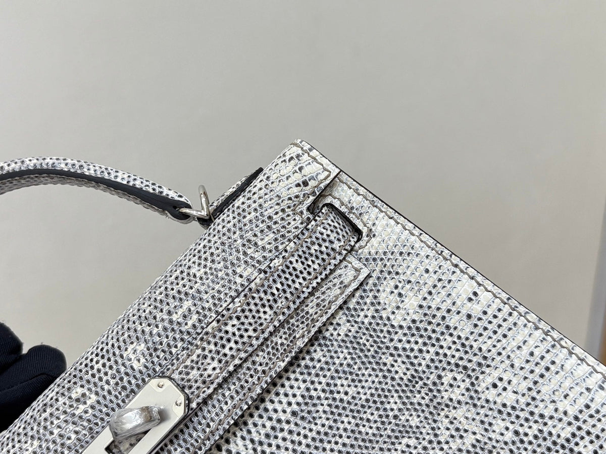 High-end Hermes 2026 Mini Kelly II 19cm Bag Lizard Skin
