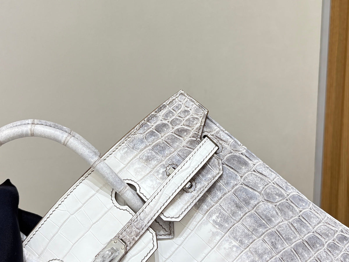High-end Hermes 2026 Birkin Himalaya 25cm Niloticus Crocodile Leather