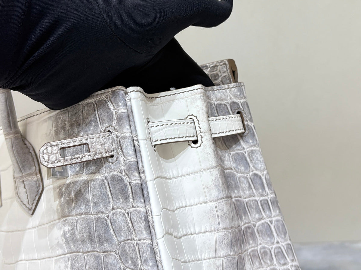 High-end Hermes 2026 Birkin Himalaya 25cm Niloticus Crocodile Leather