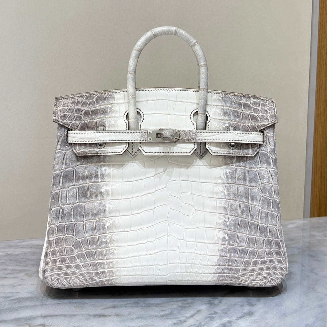 High-end Hermes 2026 Birkin Himalaya 25cm Niloticus Crocodile Leather