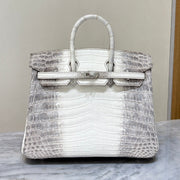 High-end Hermes 2026 Birkin Himalaya 25cm Niloticus Crocodile Leather