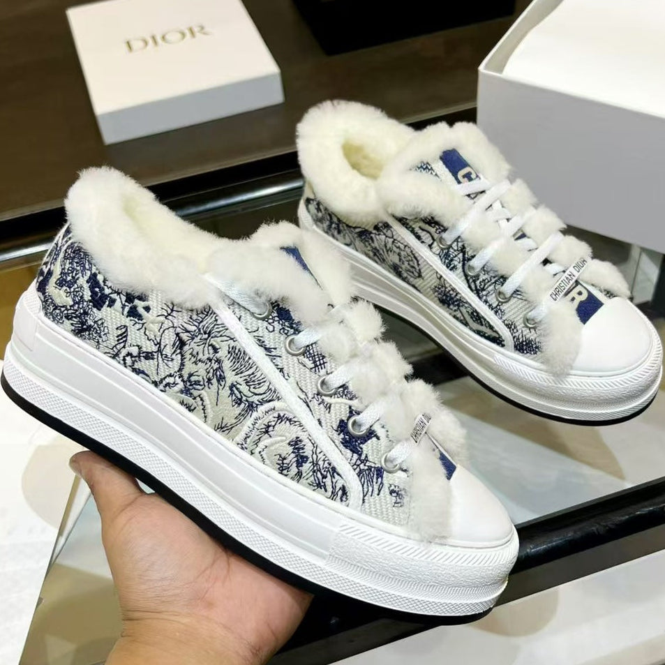 Dior 2026 Walk'n'Dior Wool Platform Sneakers Canvas 960118