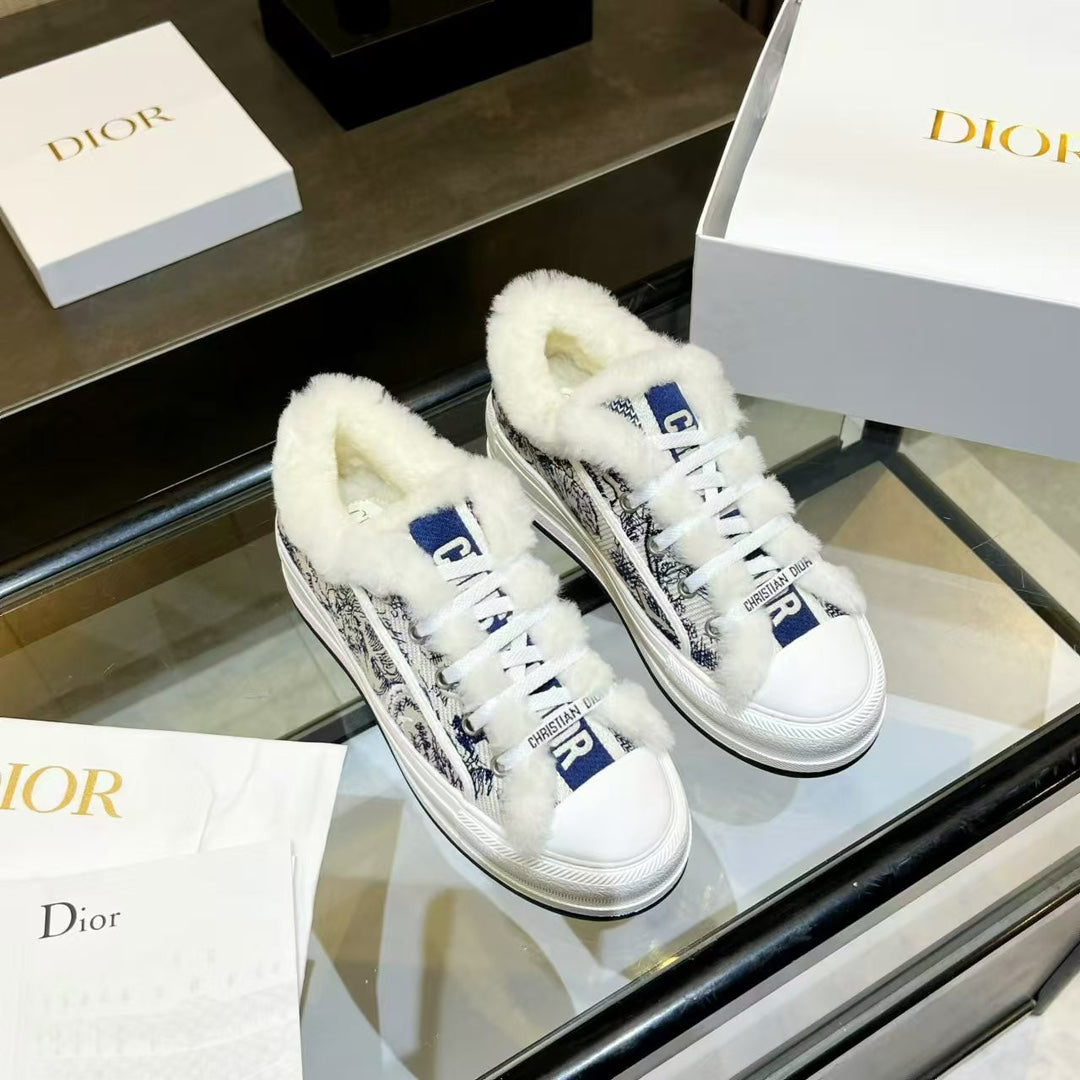 Dior 2026 Walk'n'Dior Wool Platform Sneakers Canvas 960118