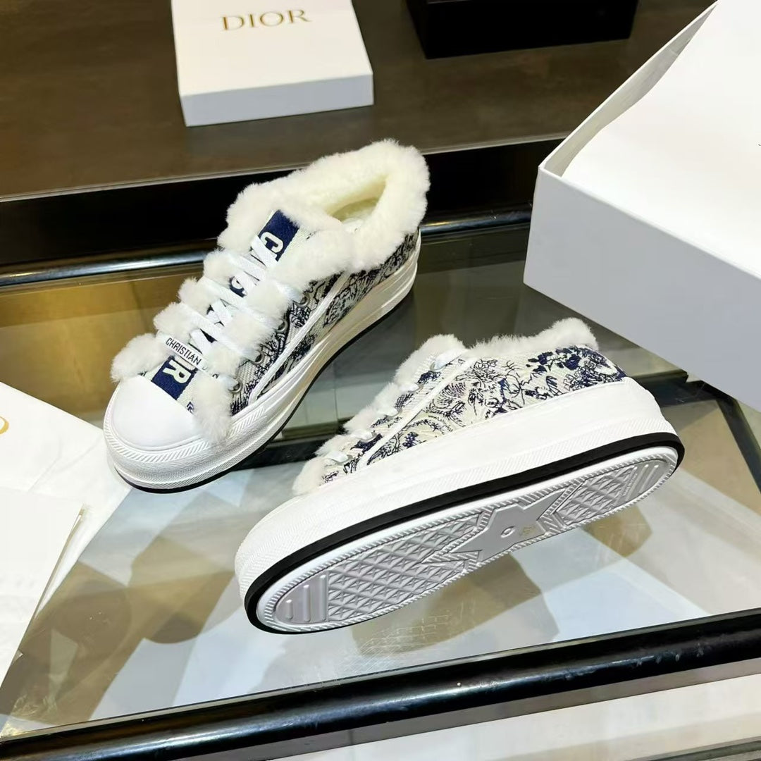 Dior 2026 Walk'n'Dior Wool Platform Sneakers Canvas 960118