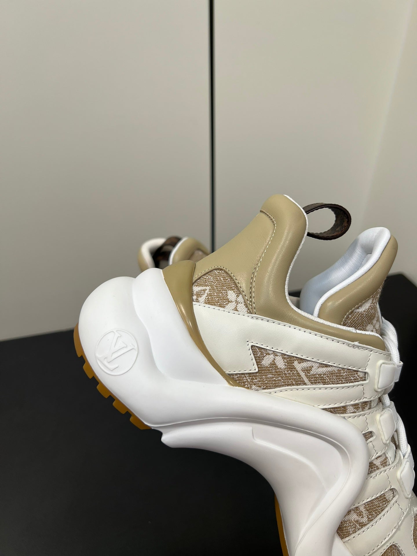LV Archlight Sneaker 50mm White Mix Khaki Monogram Jacquard Fabric