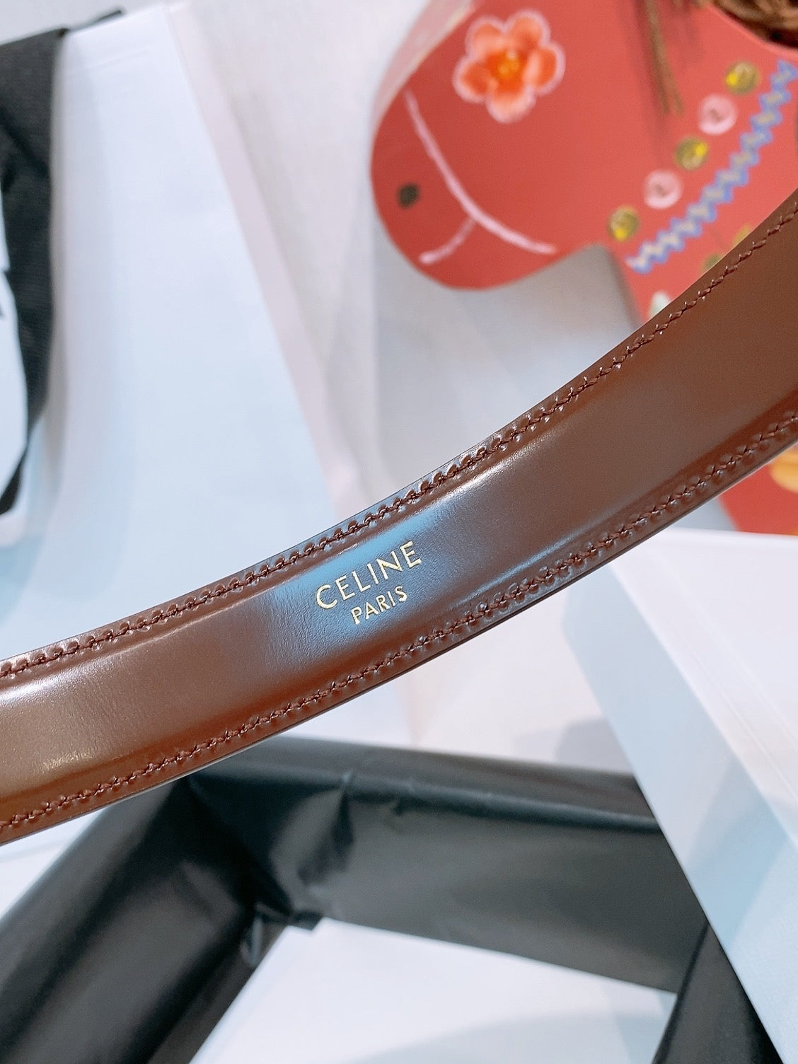 Celine 4.5cm Belt Buckle 2.5cm Width Leather 2