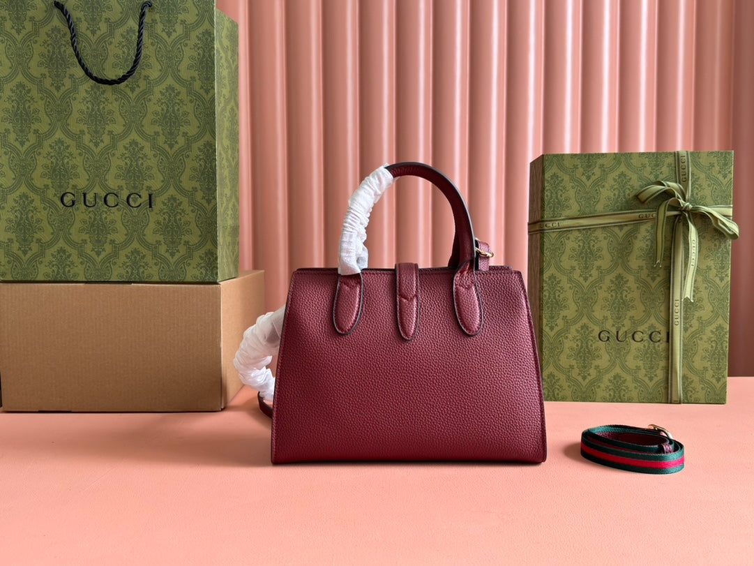 Gucci Jackie Tote Bag Rosso Ancora Red Leather 248601