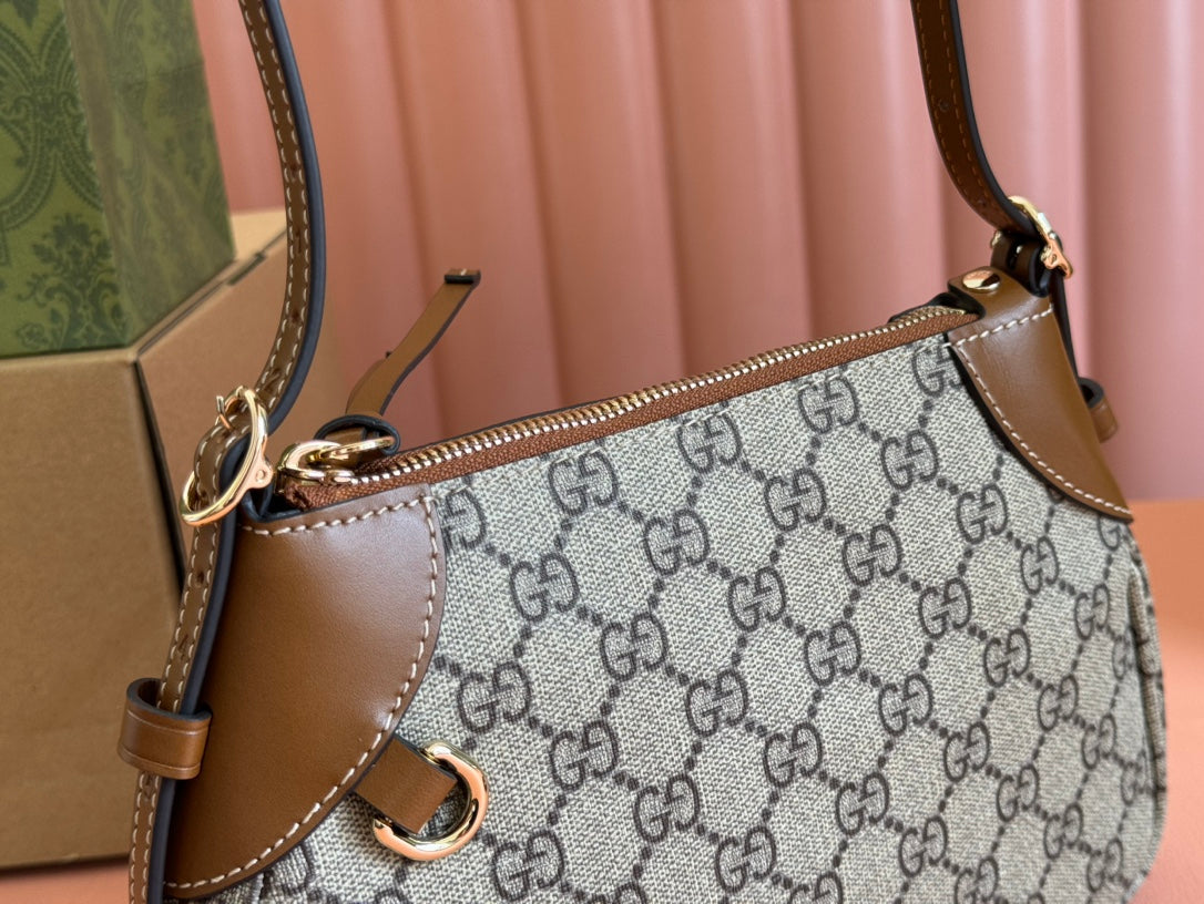 Gucci Ophidia 24.5cm Bag Ebony Brown Canvas 248564