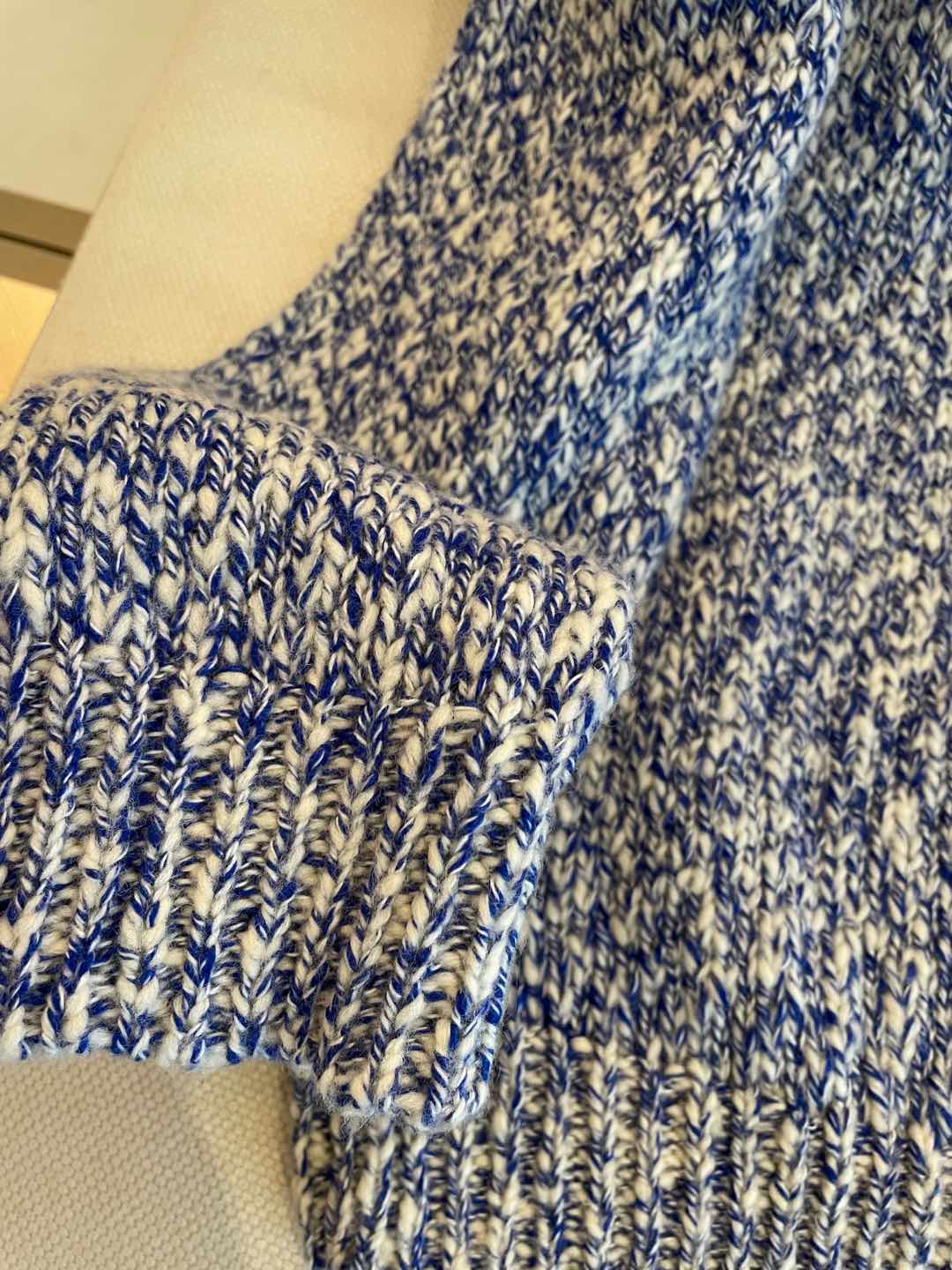 CC Sweater In Blue Mix White Wool