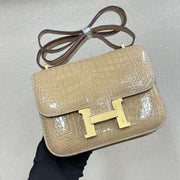 High-end Hermes 2026 Constance Bag 19cm Glossy Crocodile Leather