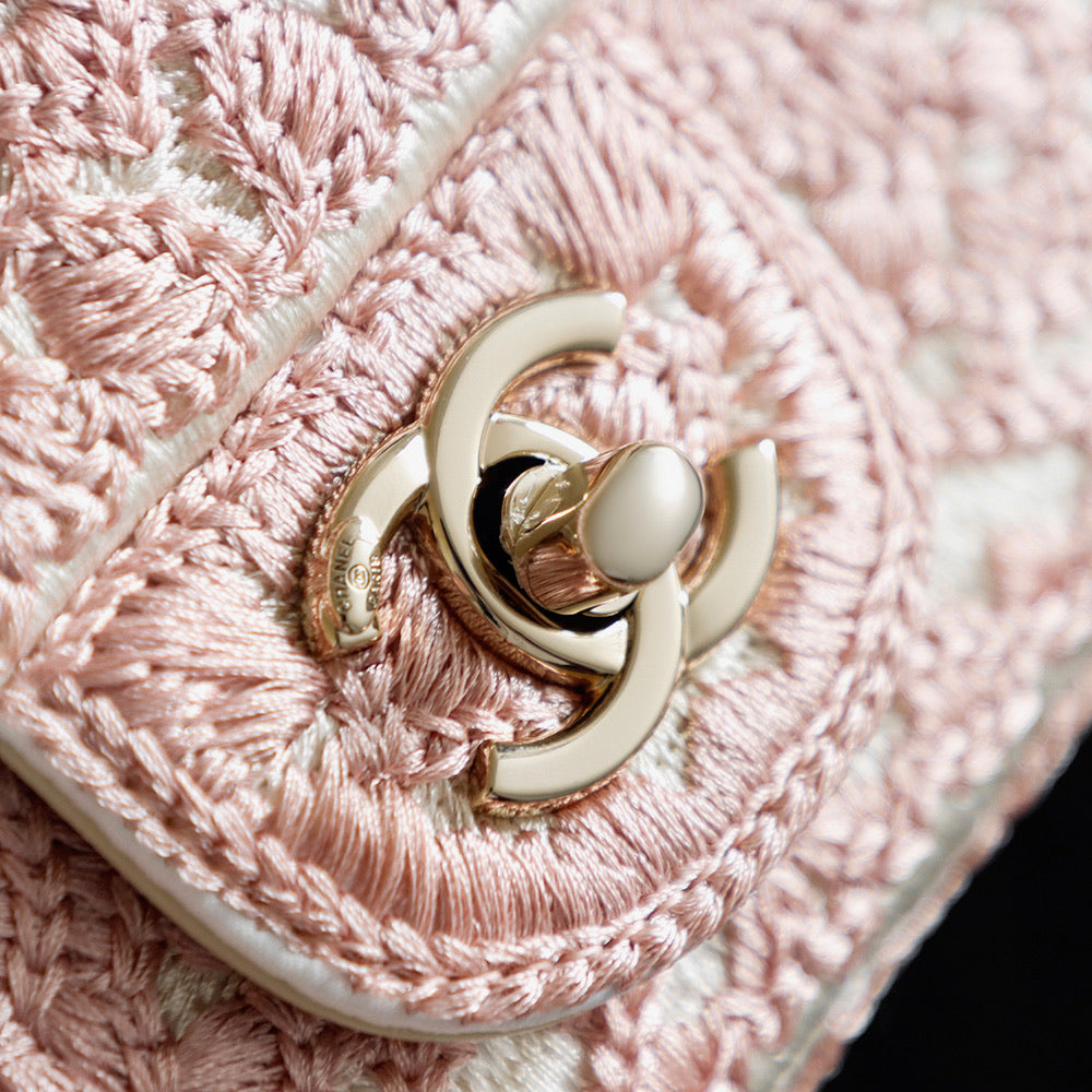 Chanel 2026 Camellia Bag 20cm Woven Leather
