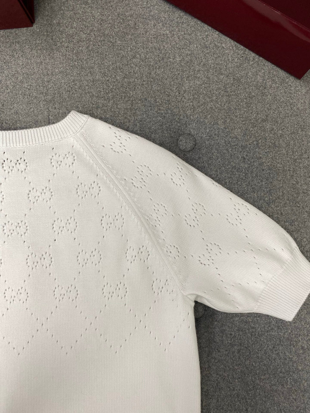 Gucci Round Neck Short Sleeves Top White Cotton