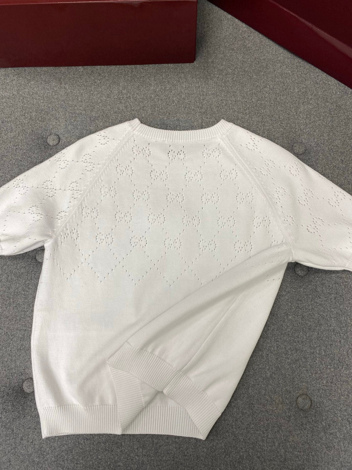 Gucci Round Neck Short Sleeves Top White Cotton