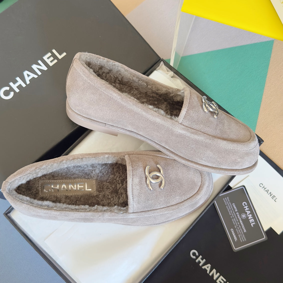 CC Moccasins 15mm Grey Suede