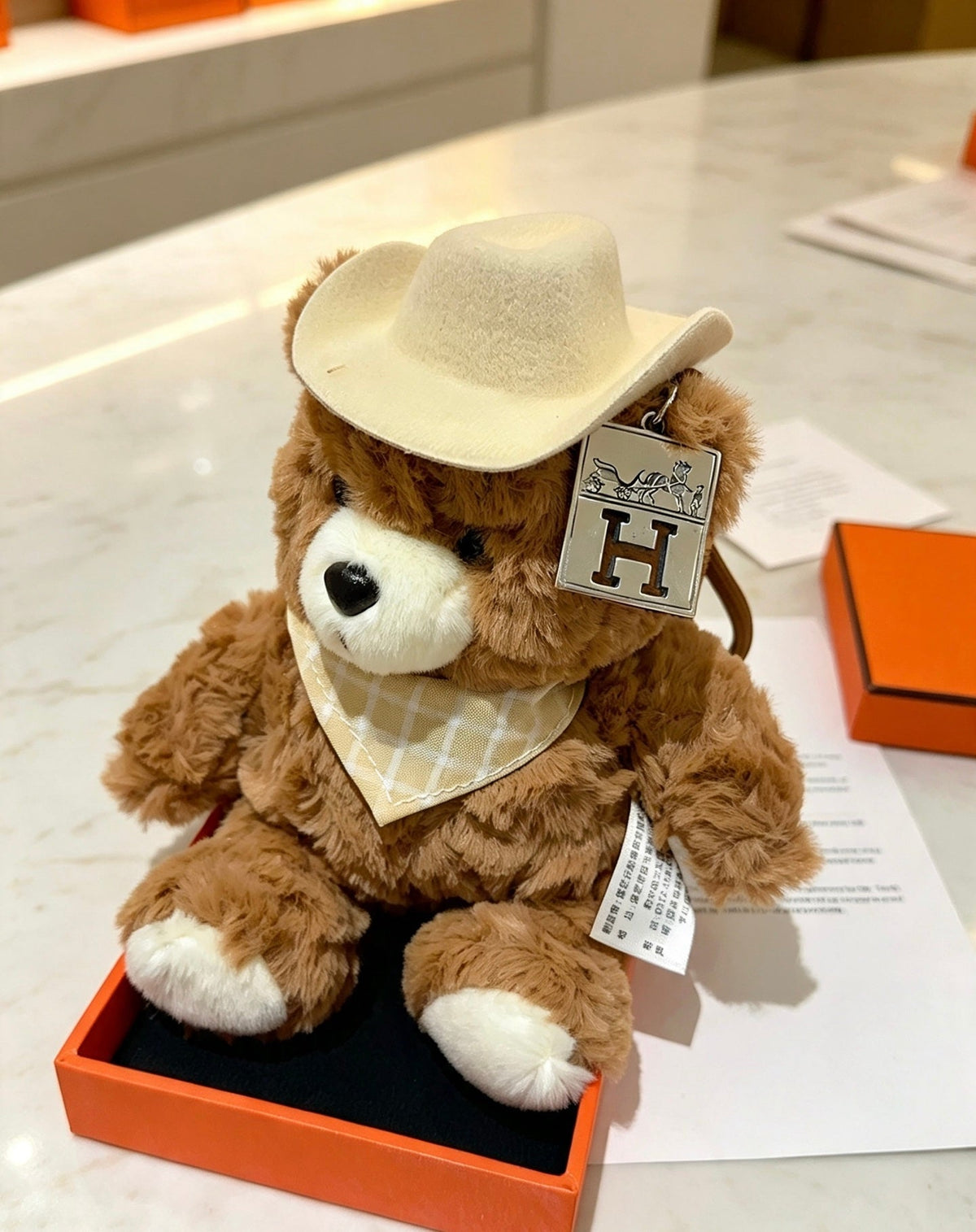 Hermes Cowboy Teddy Bear Charm