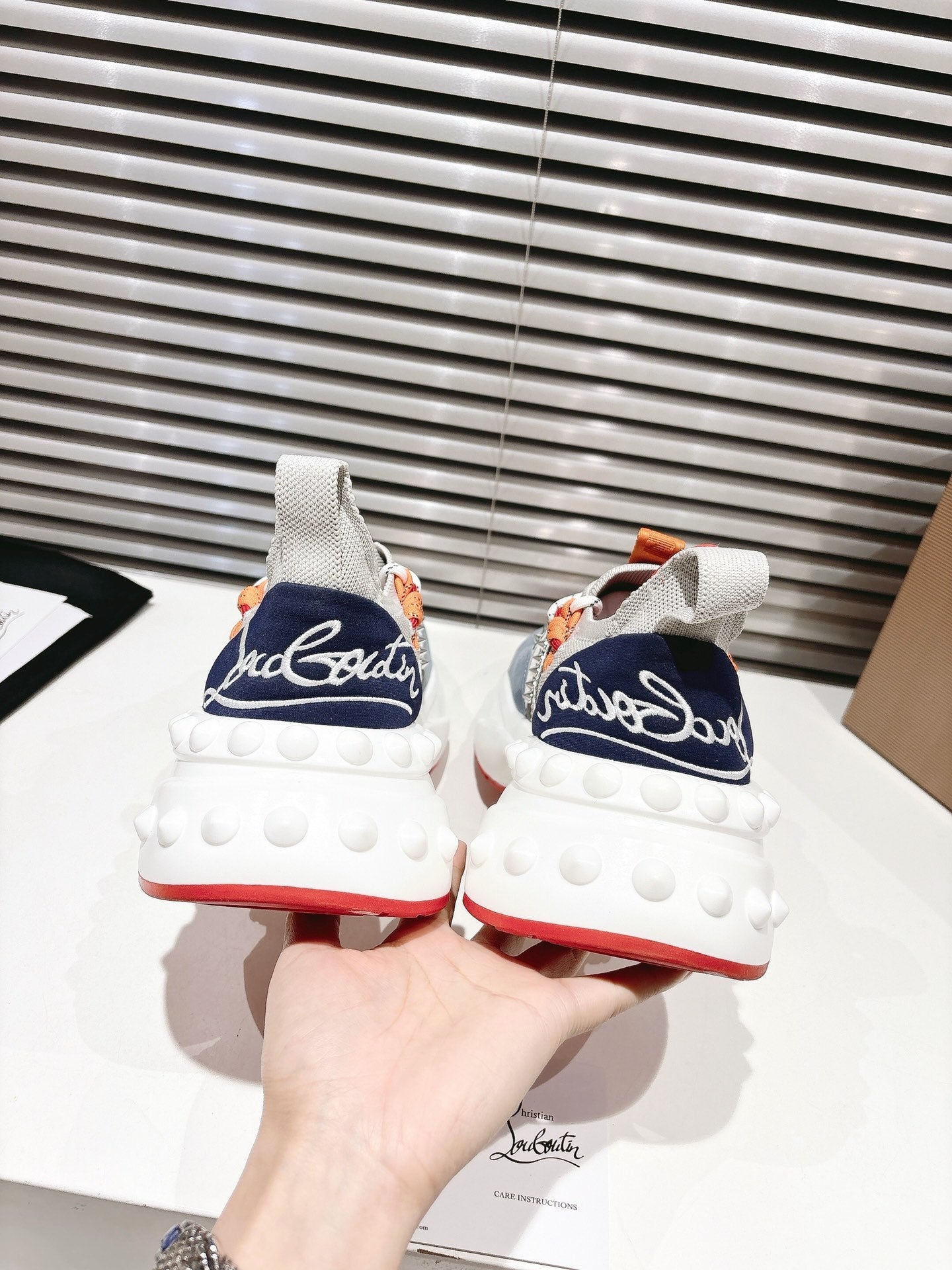 CL 25 Trailnrun Sneaker Grey Blue Calfskin Mesh 323168