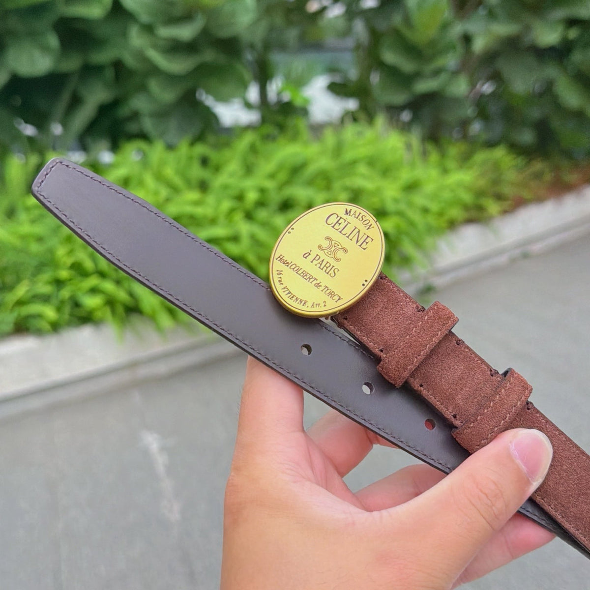 Celine 4.5cm Belt Buckle 2.5cm Width Suede Leather