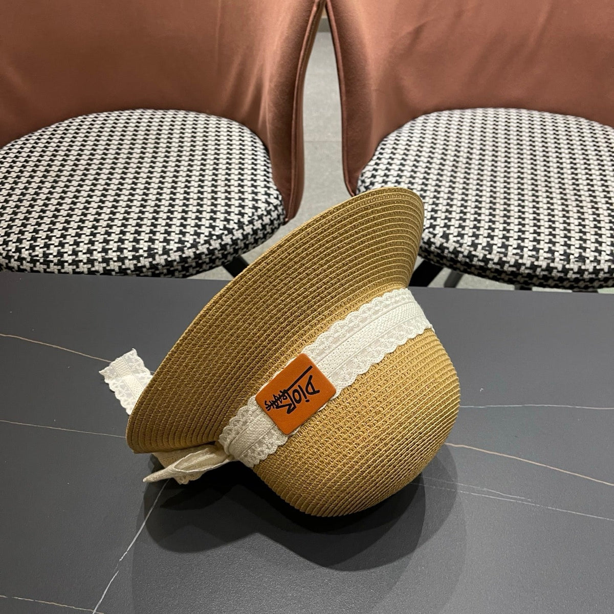 Dior Bow Straw Bucket Hat 491795