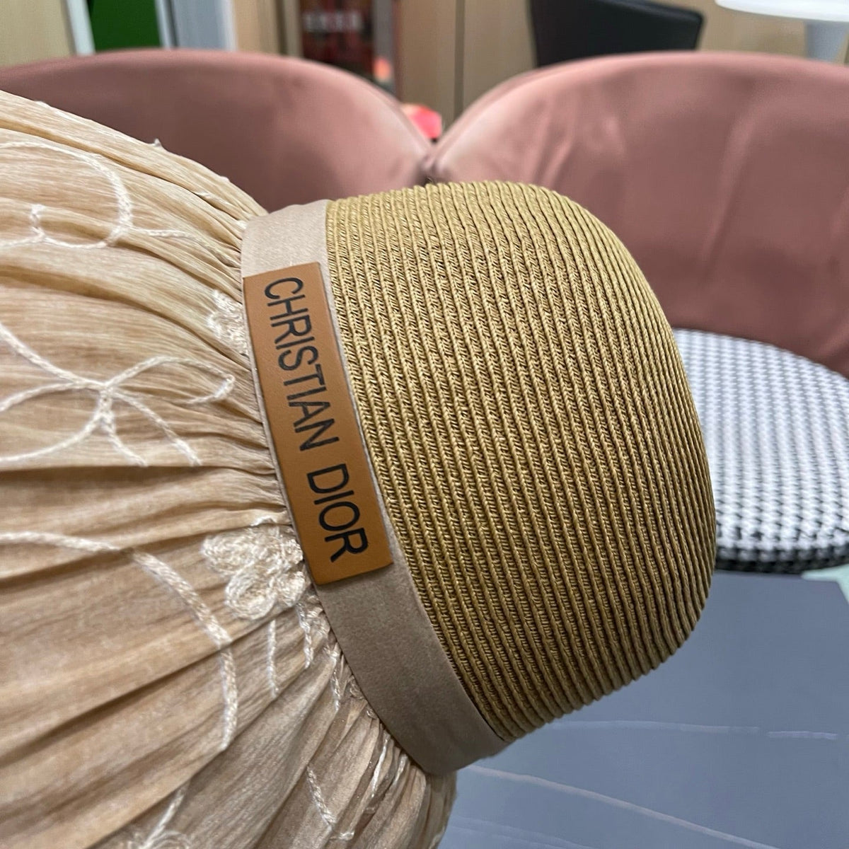 Dior Straw Bow Bucket Hat 497554