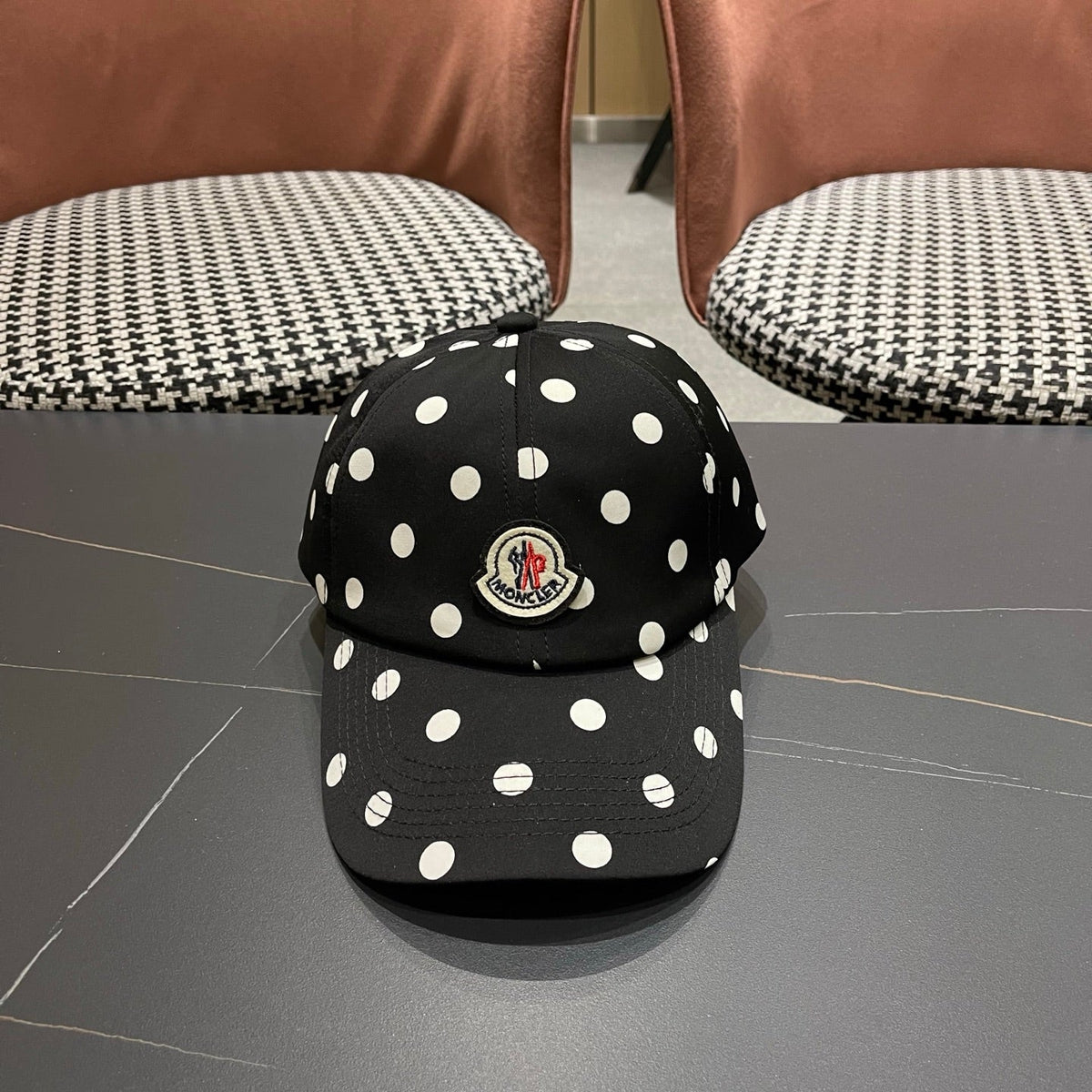 Moncler Cotton Polka Dot Baseball Cap Hat 512509