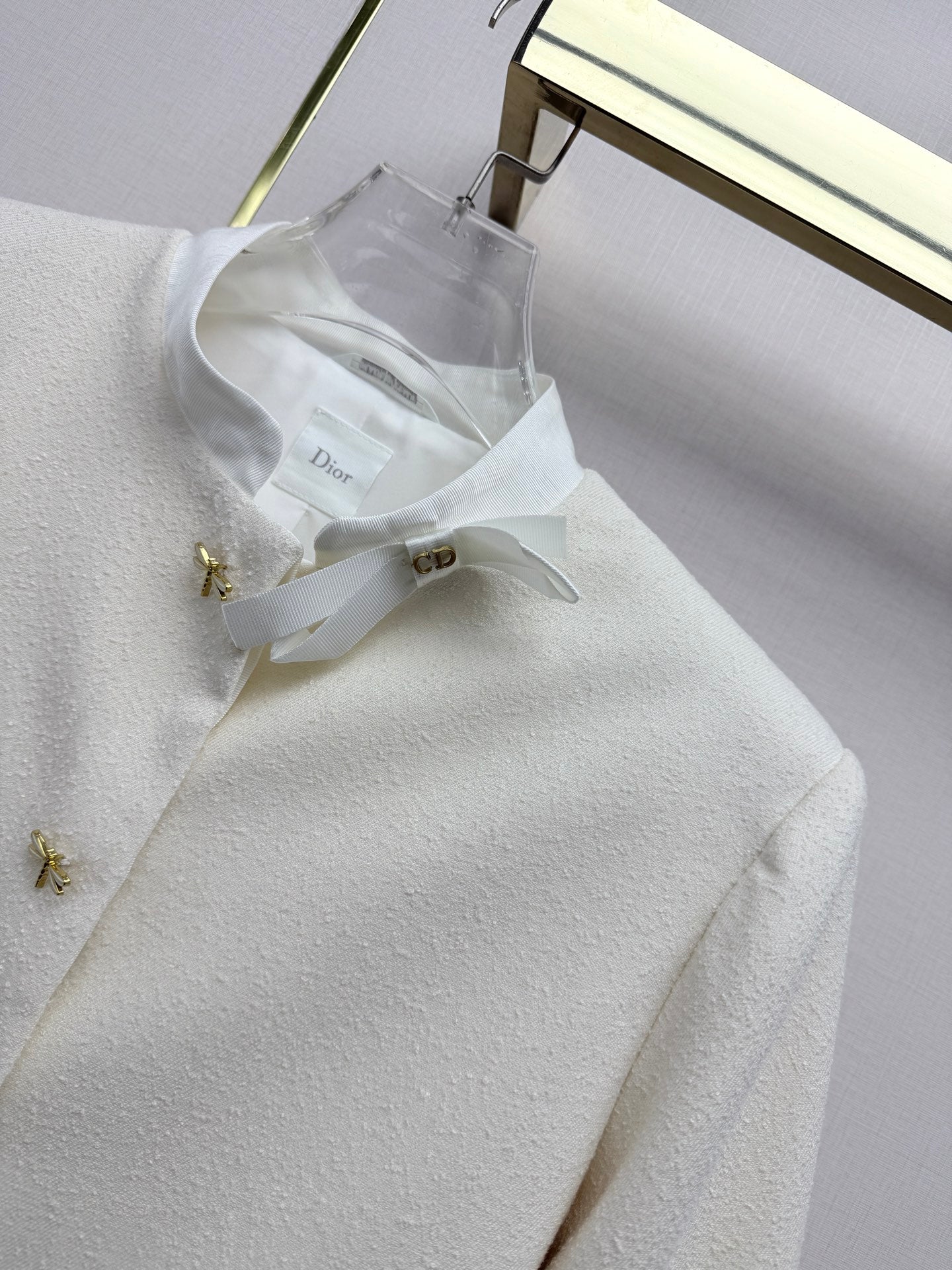 Dior 2026 Stand Collar Jacket White Wool 425720