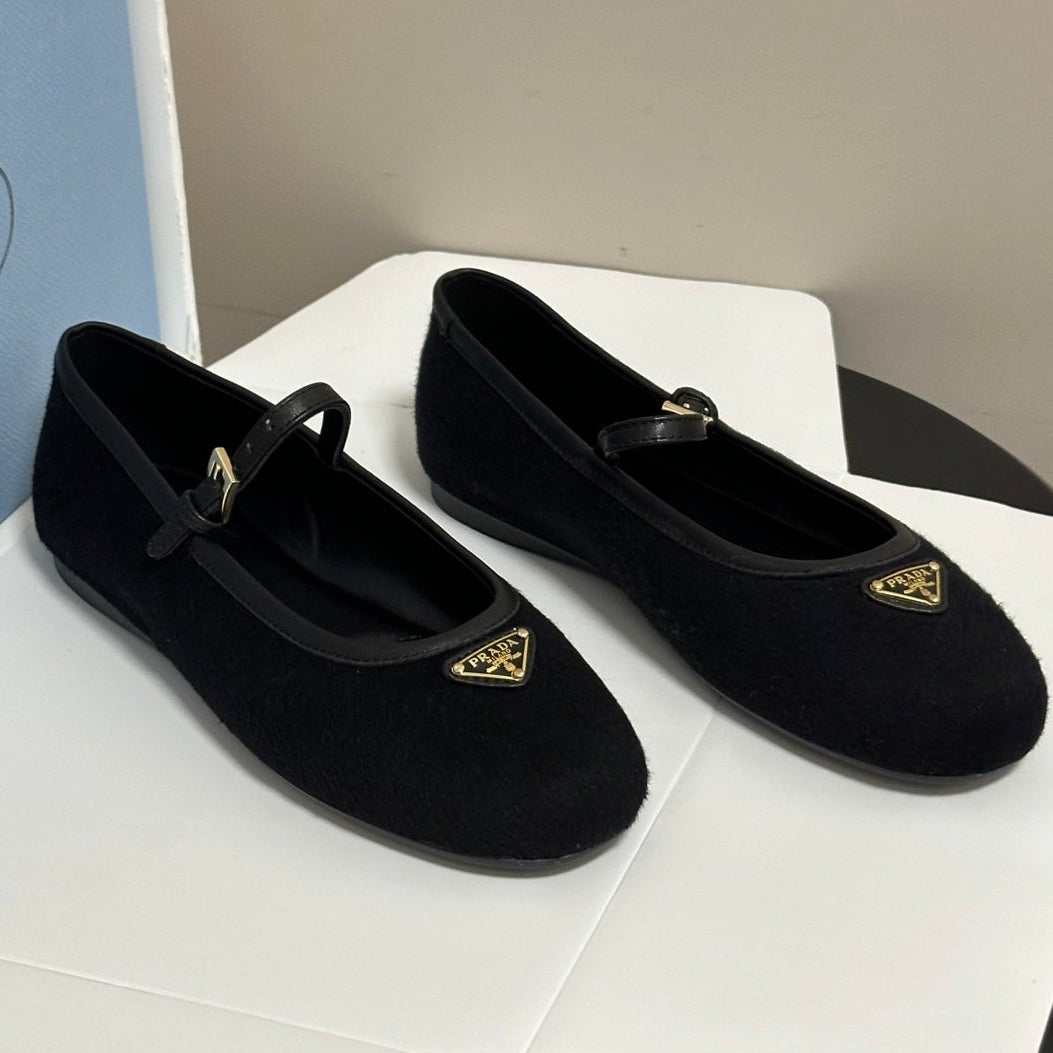 Prada 2026 Chevron Ballet Flats Fabric 151267