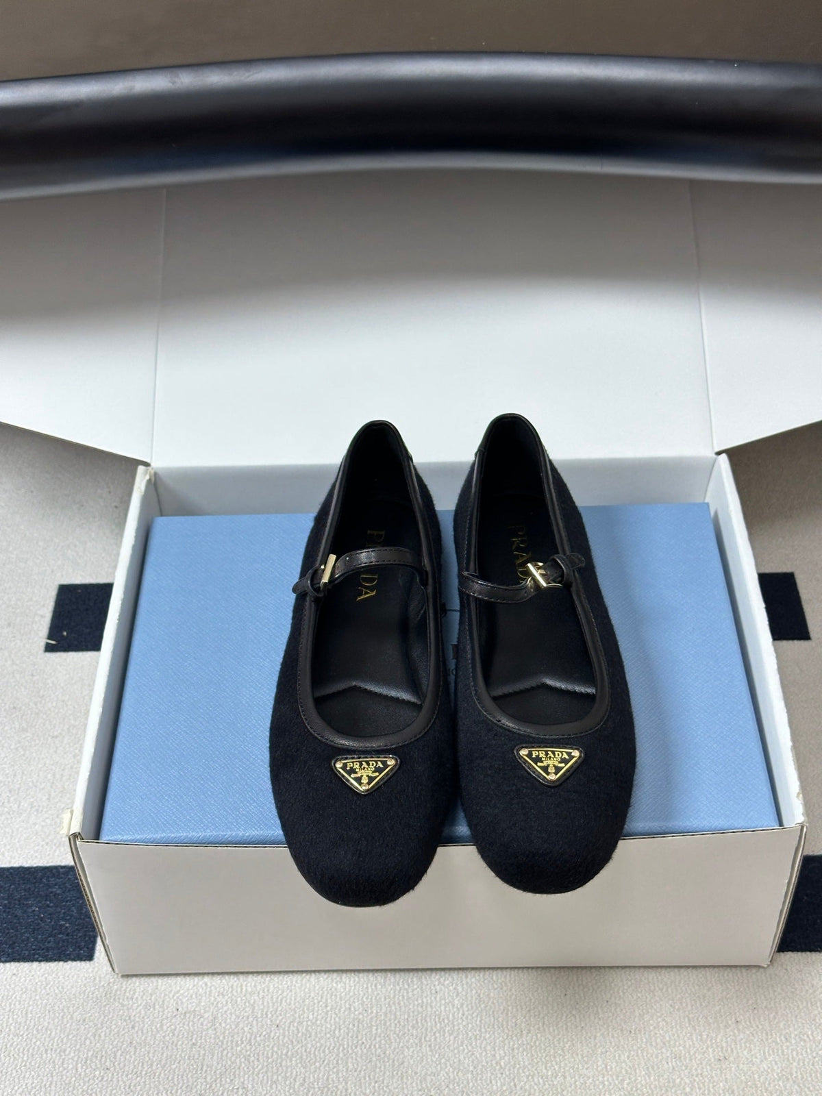 Prada 2026 Chevron Ballet Flats Fabric 151267