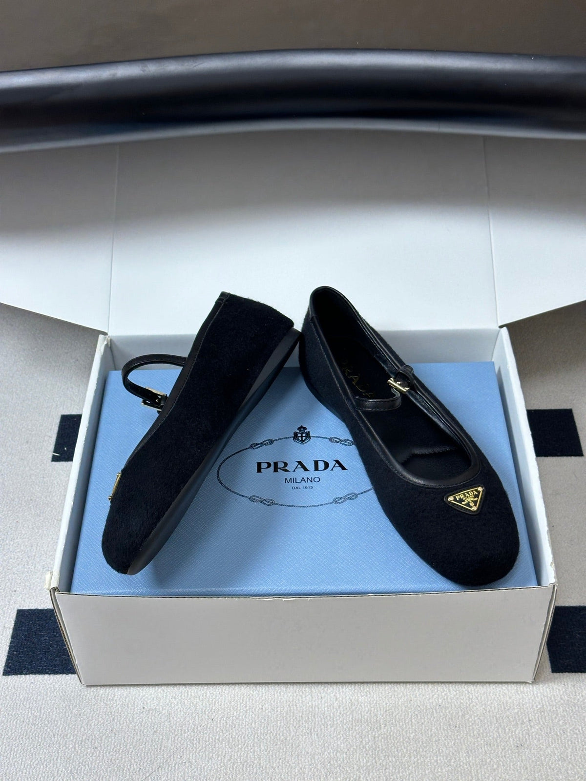 Prada 2026 Chevron Ballet Flats Fabric 151267