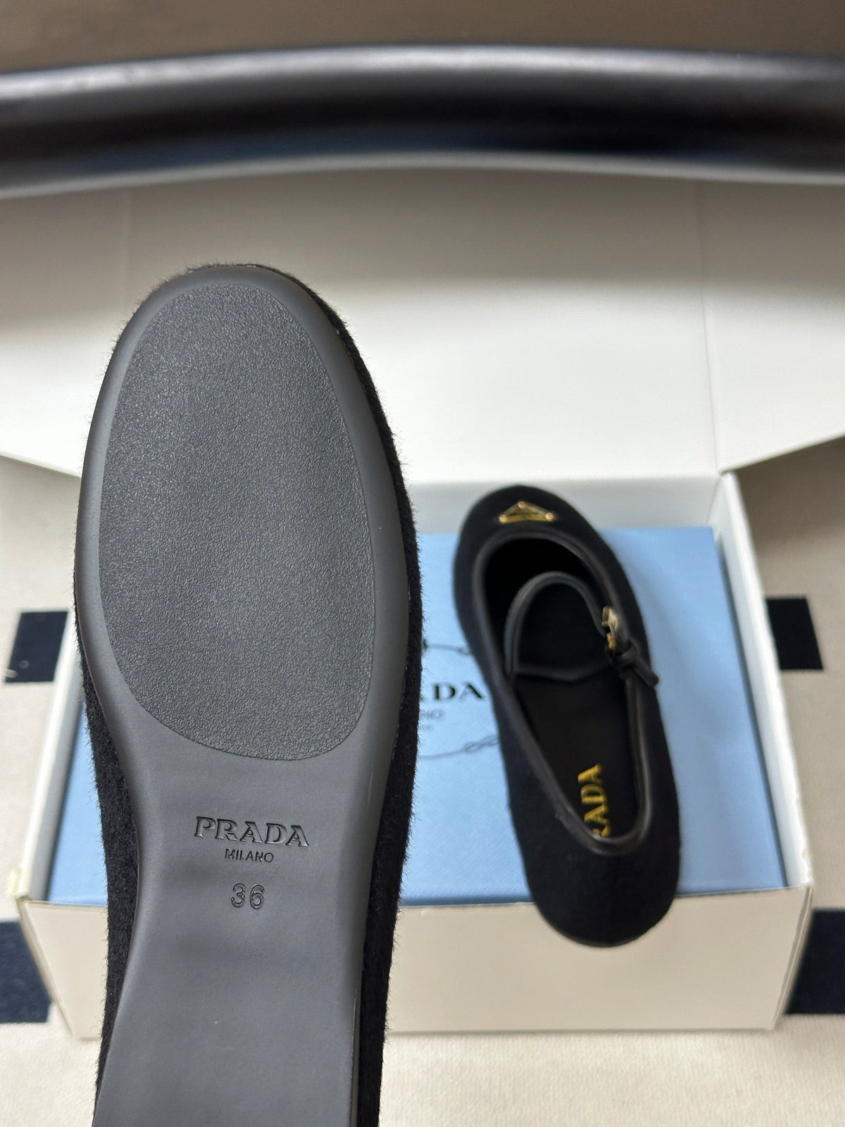 Prada 2026 Chevron Ballet Flats Fabric 151267