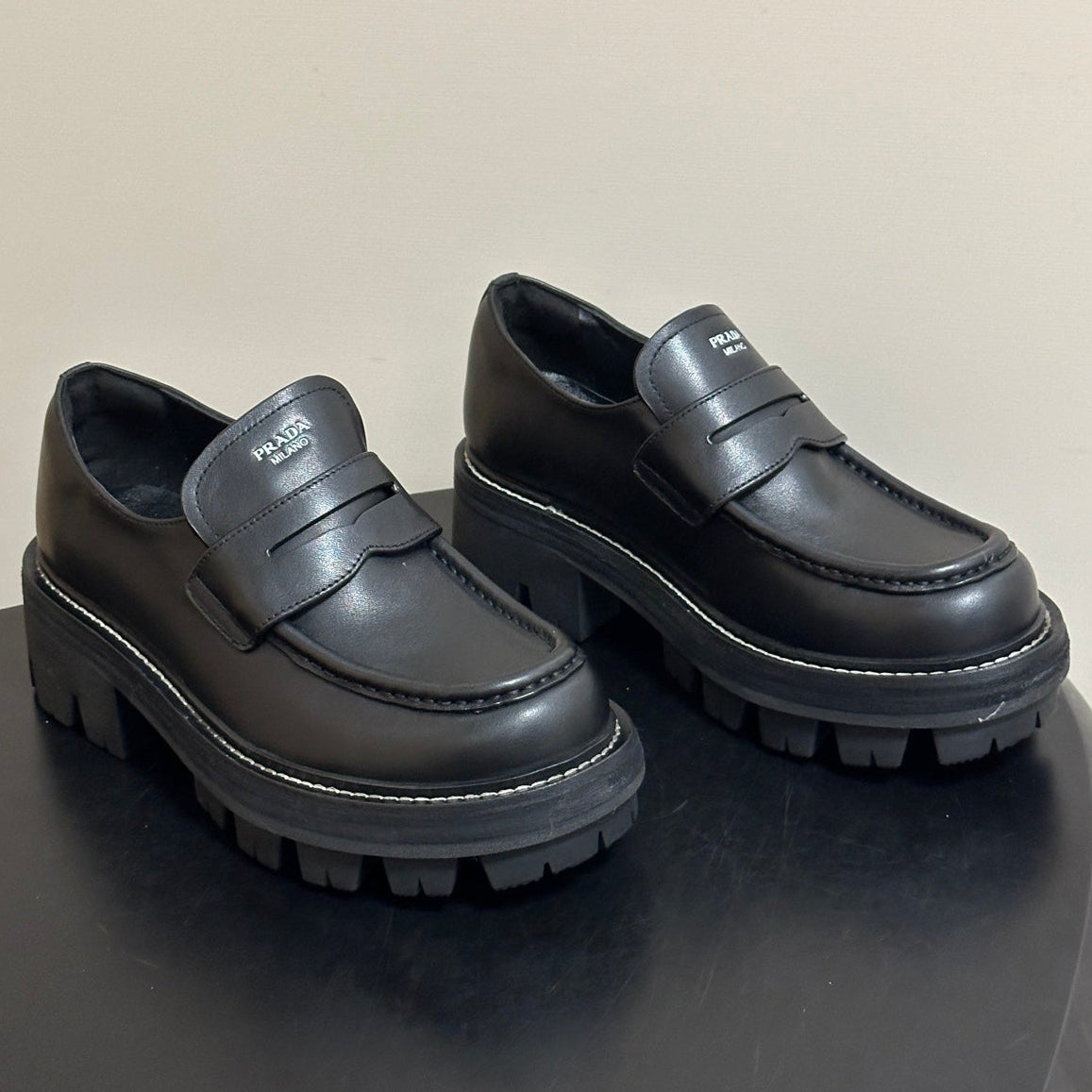 Prada 2026 Platform Loafers Cowhide 151269