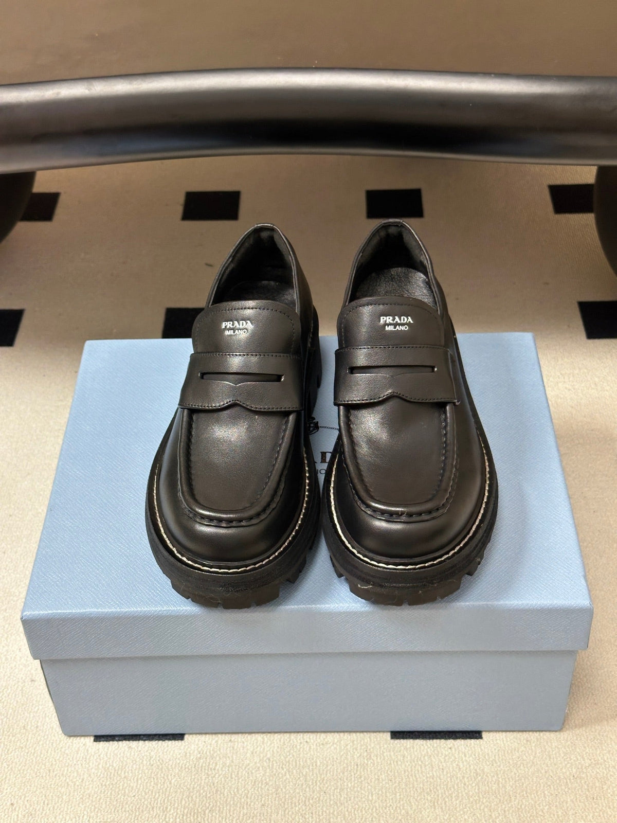 Prada 2026 Platform Loafers Cowhide 151269