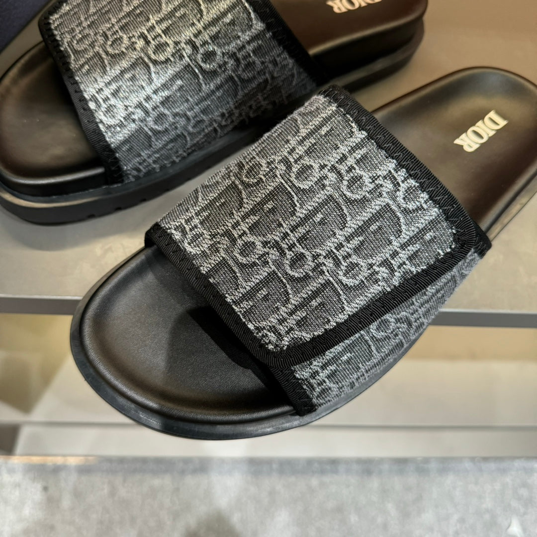 CD VELCRO STRAP SLIPPER ANCHOR JACQUARD