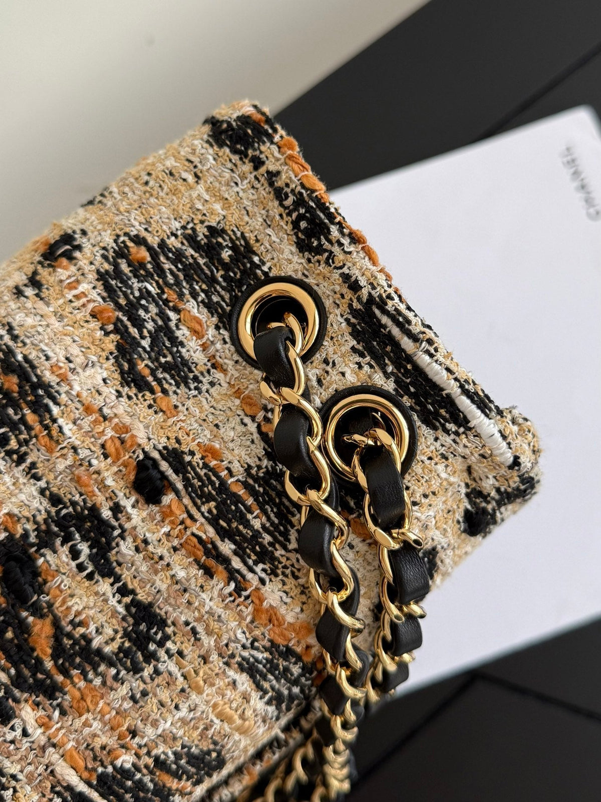 Chanel 2026 Leopard Print Flap Bag Tweed Calfskin