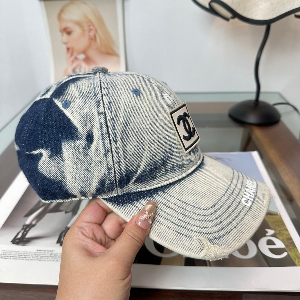 Chanel Denim Baseball Cap Hat 514879