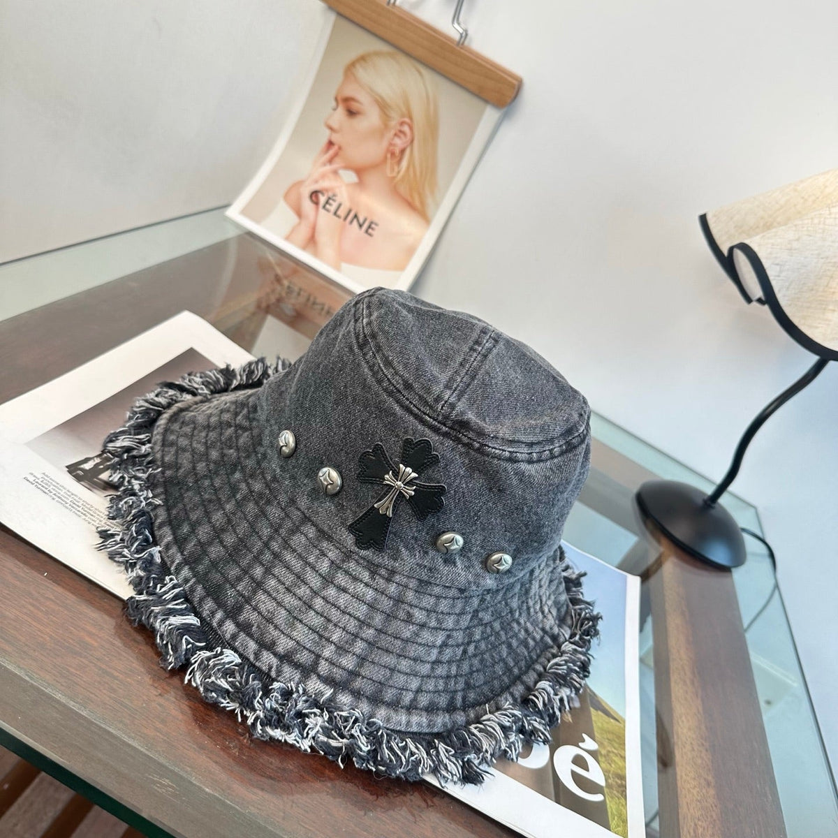 Chrome Hearts Denim Wash Bucket Hat 514945