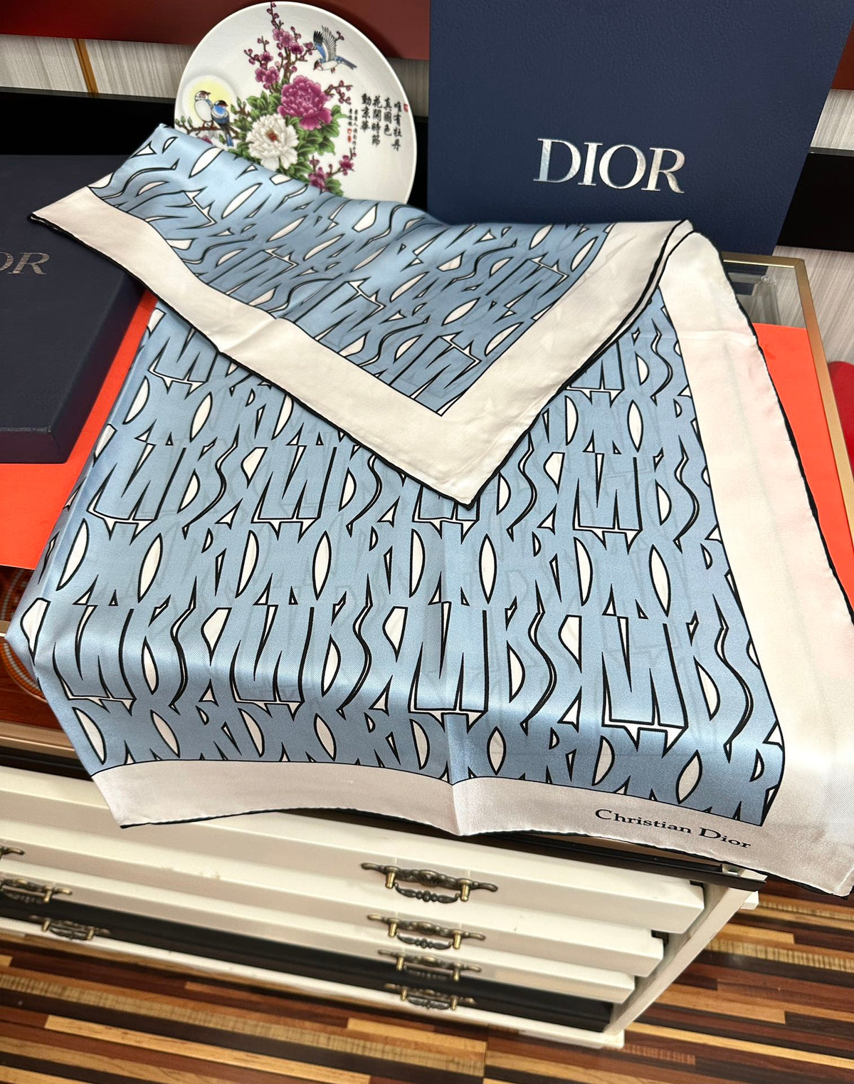 Dior 2026 Allover Scarf 90cm Silk 193647